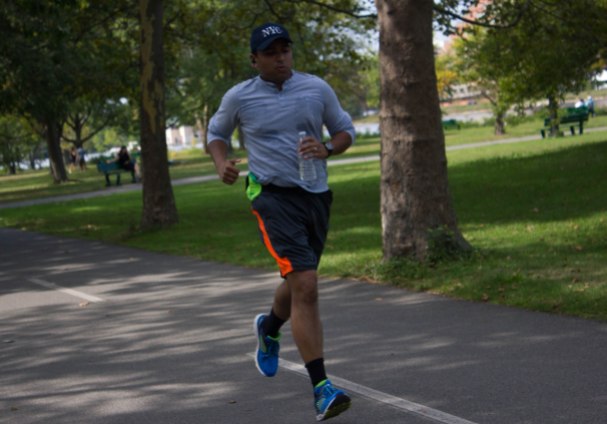 Runner runs along the Charles River Esplanade in Boston, Mass., Tuesday, September 26, 2017.